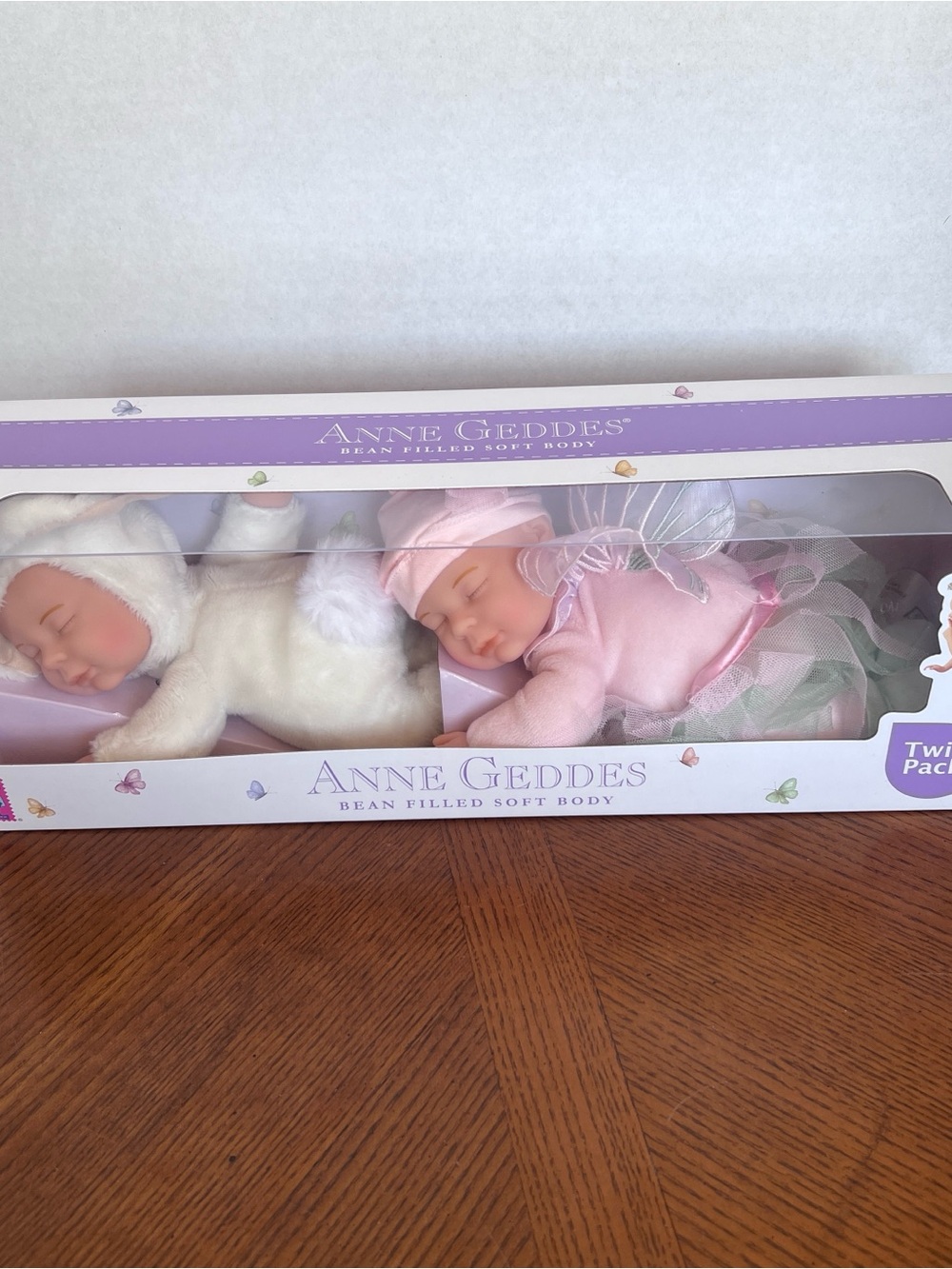 Anne Geddes Twin Pack Bean Filled Soft Body Baby Dolls Bunny Fairy NIB 2026